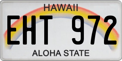 HI license plate EHT972