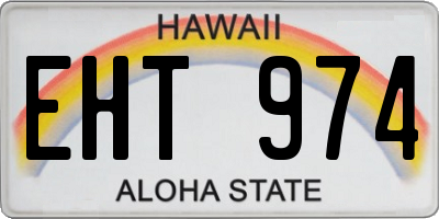 HI license plate EHT974