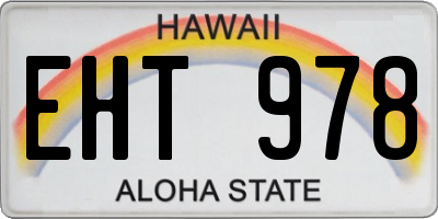 HI license plate EHT978