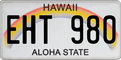 HI license plate EHT980