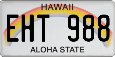 HI license plate EHT988
