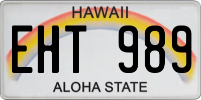 HI license plate EHT989