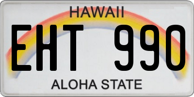 HI license plate EHT990