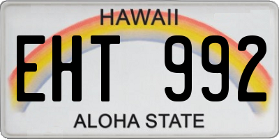 HI license plate EHT992