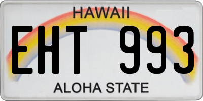 HI license plate EHT993