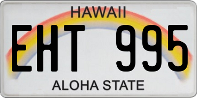 HI license plate EHT995