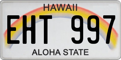 HI license plate EHT997