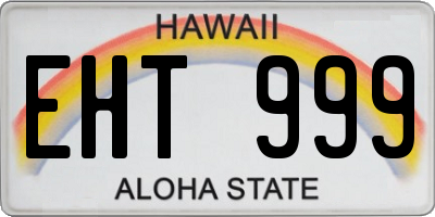 HI license plate EHT999