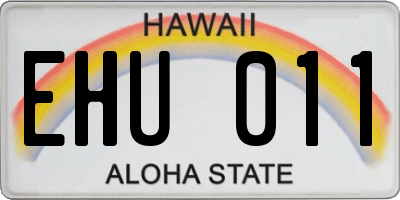 HI license plate EHU011