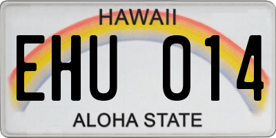 HI license plate EHU014