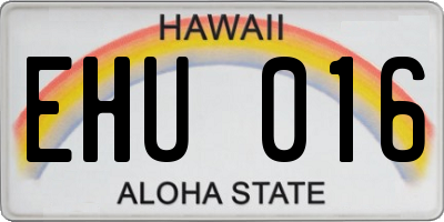 HI license plate EHU016