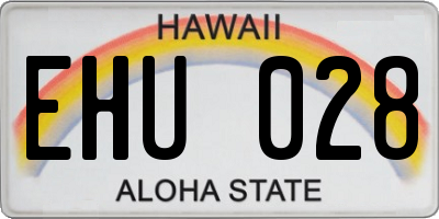 HI license plate EHU028