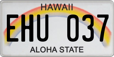 HI license plate EHU037