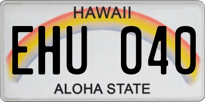 HI license plate EHU040