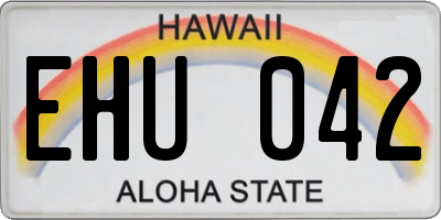 HI license plate EHU042