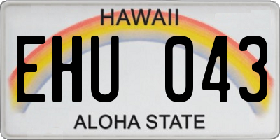 HI license plate EHU043