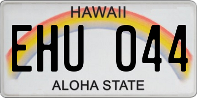 HI license plate EHU044