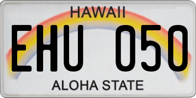 HI license plate EHU050