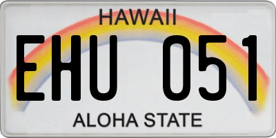 HI license plate EHU051