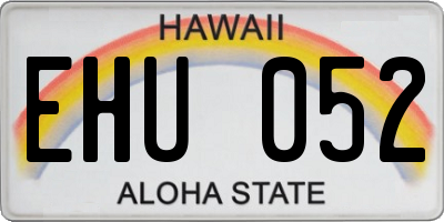 HI license plate EHU052