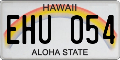 HI license plate EHU054