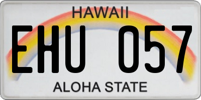 HI license plate EHU057