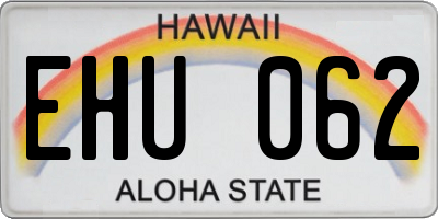 HI license plate EHU062