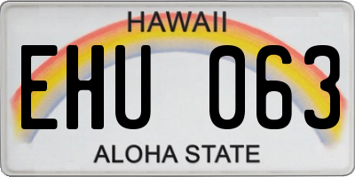 HI license plate EHU063