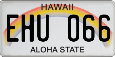 HI license plate EHU066