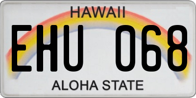 HI license plate EHU068