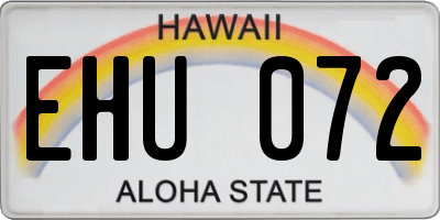 HI license plate EHU072