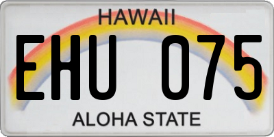 HI license plate EHU075