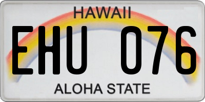 HI license plate EHU076