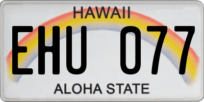 HI license plate EHU077