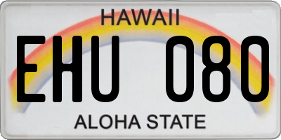 HI license plate EHU080