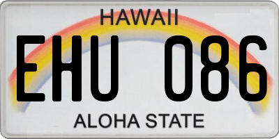 HI license plate EHU086