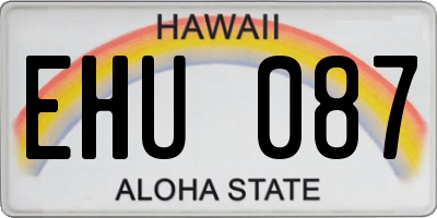 HI license plate EHU087