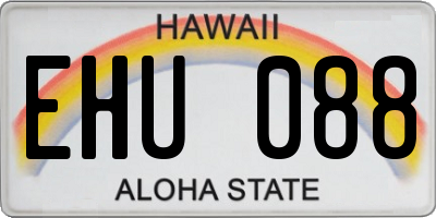 HI license plate EHU088
