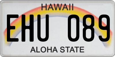 HI license plate EHU089