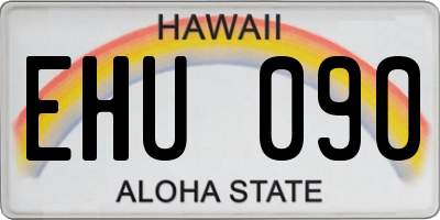 HI license plate EHU090