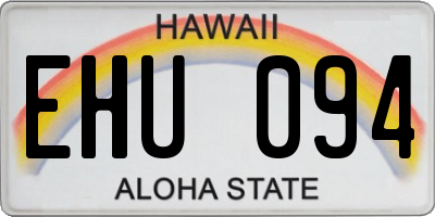 HI license plate EHU094