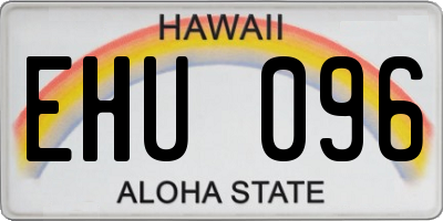 HI license plate EHU096