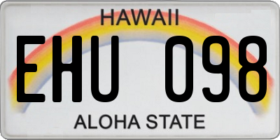 HI license plate EHU098