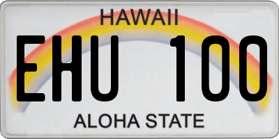 HI license plate EHU100