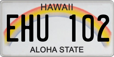 HI license plate EHU102