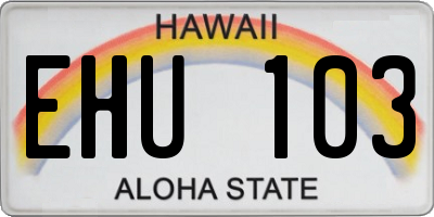 HI license plate EHU103