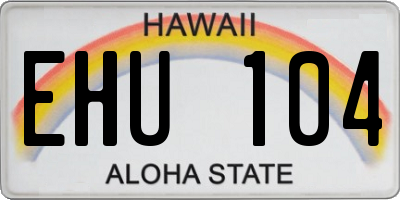 HI license plate EHU104