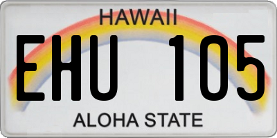 HI license plate EHU105