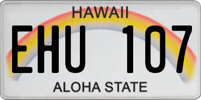 HI license plate EHU107