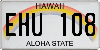 HI license plate EHU108